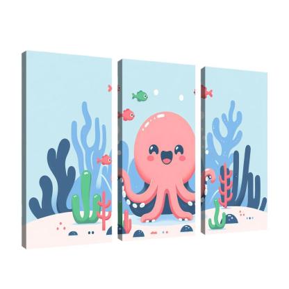 Adventurous Octopus Modern Paintings Frame