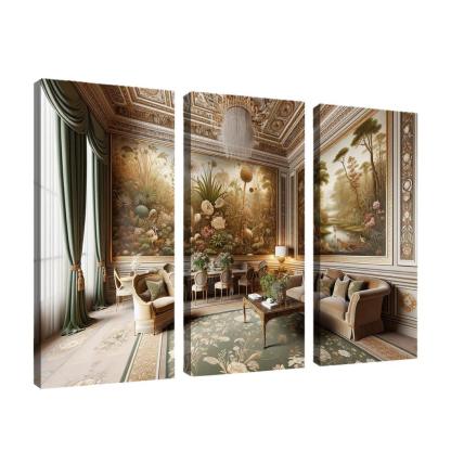 Vintage-Style Framed Botanical Prints 3 Piece HD Canvas Wall Art-Original Frame