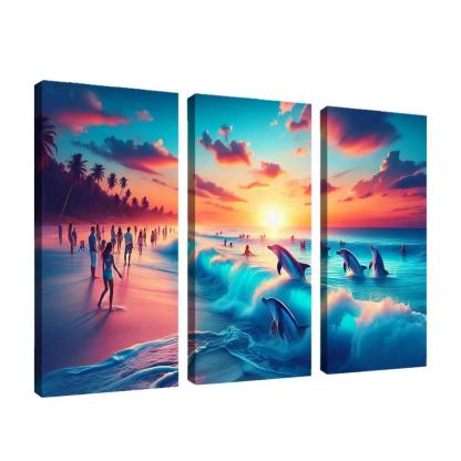 Cerulean Bliss Sunset And Wildlife Watching Premium Artwork Frames