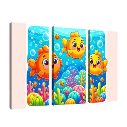 Giggles With Goldfish - Underwater Fun Framed Paintings