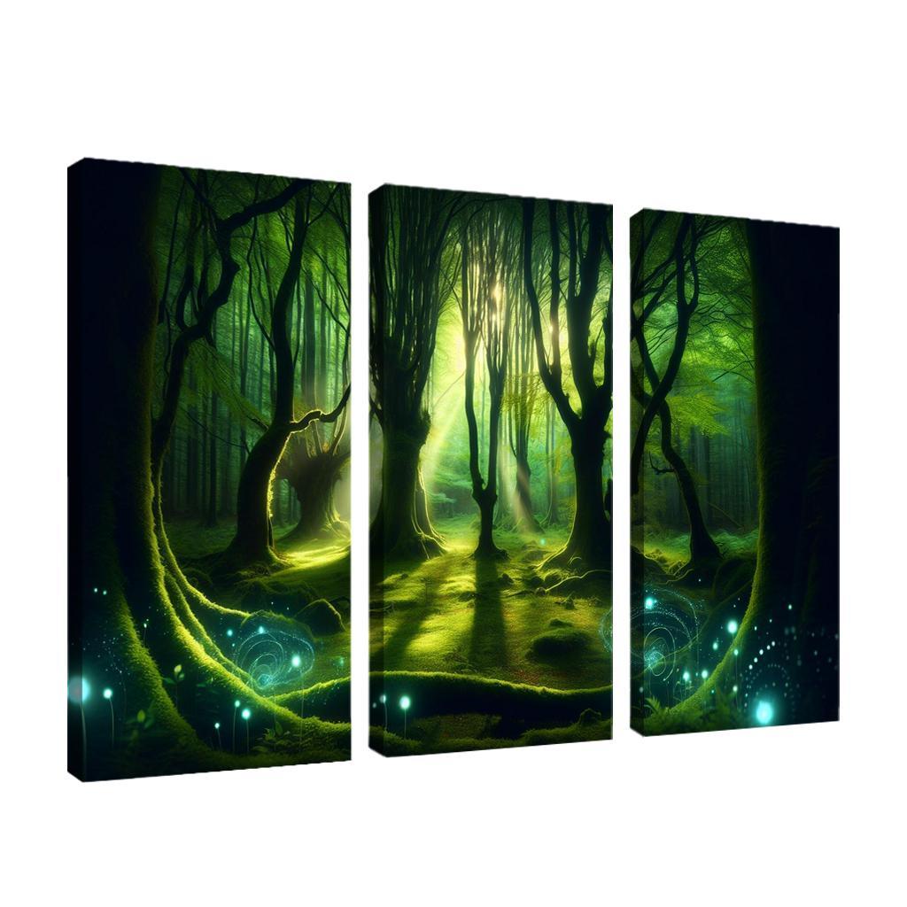 The Whispering Glade 3 Piece HD Canvas Wall Art-Original Frame