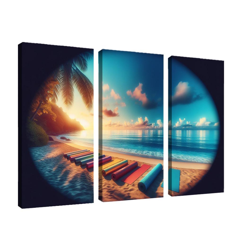 Tranquil Tides A Yoga Retreat Beach Custom Paintings Frame