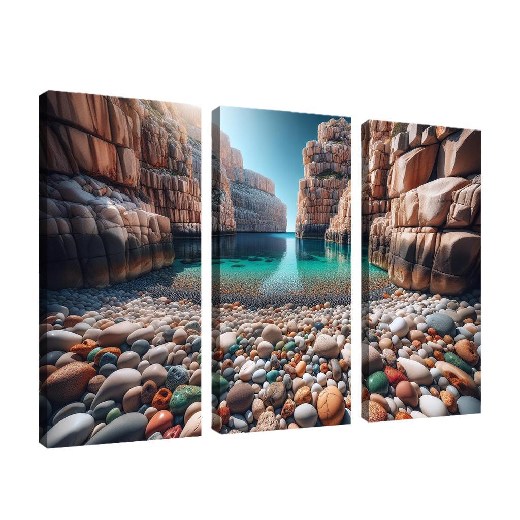 Pebble Beach Cove Unique Geological Marvel Custom Paintings Frame