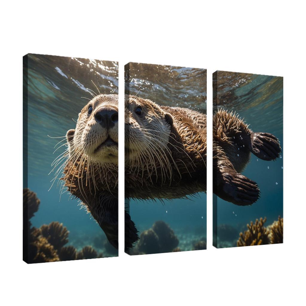 The Playful Sea Otter A Marine Acrobat Framed Paintings