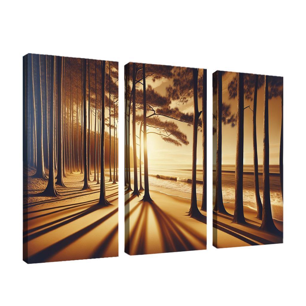 Whispering Pines Forest Meets Shore Abstract Paintings Frame