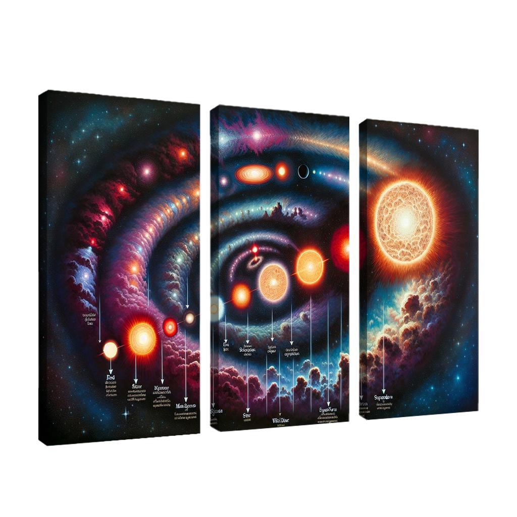 The Life Cycle Of Stars From Nebula To Supernova Abstract Paintings Frame