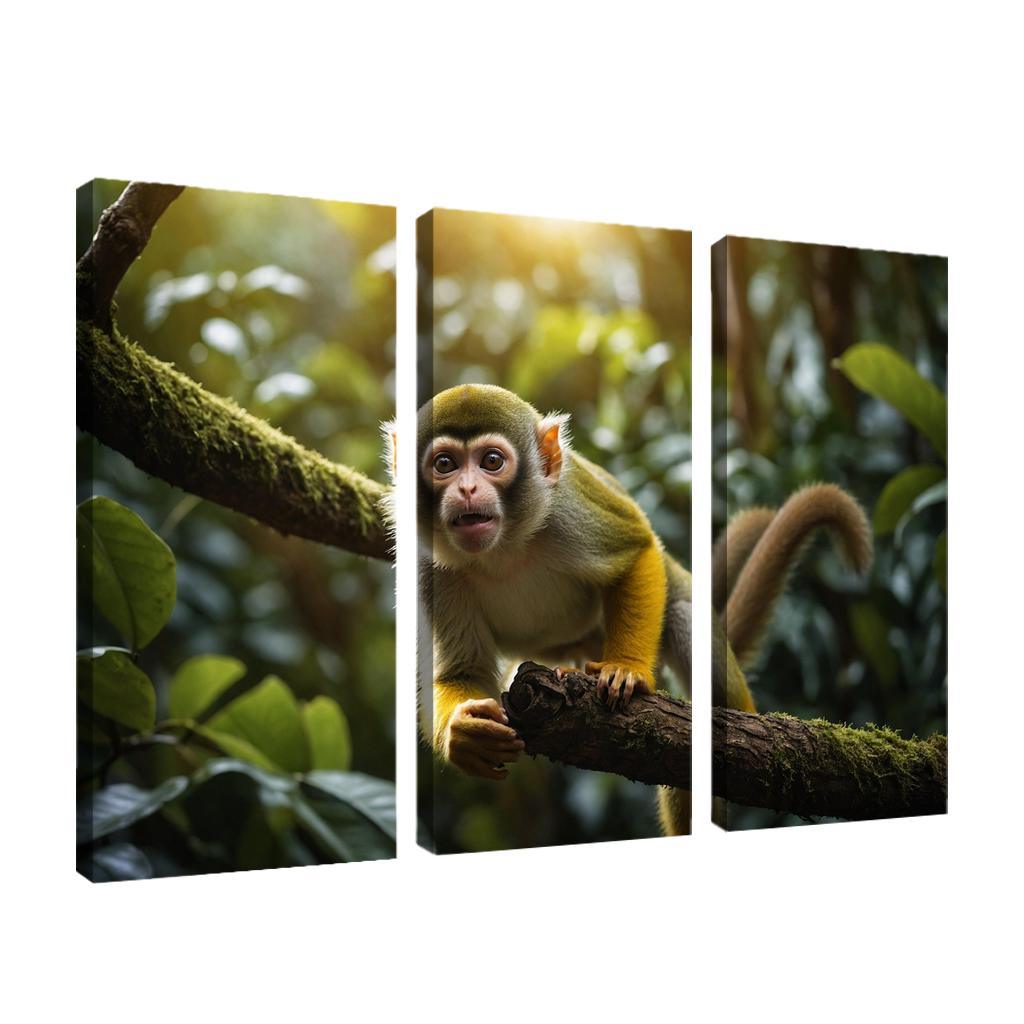 The Playful Squirrel Monkey Agile Acrobat Of The Forest Oil Paintings Frame