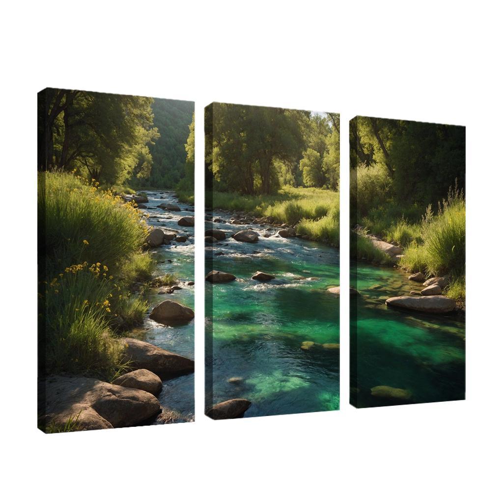 The Harmonious Flow Of Emerald Rivers Oil Paintings Frame