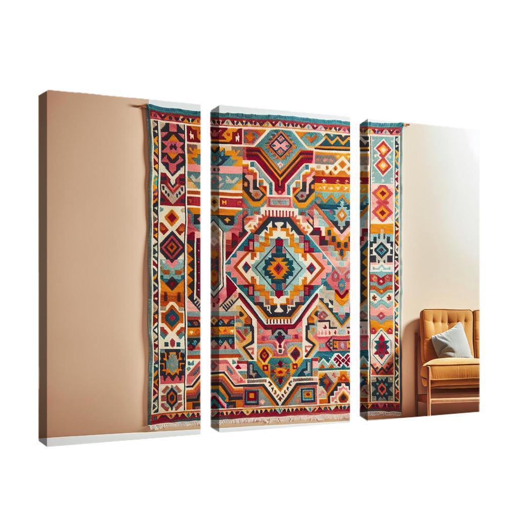 Bespoke Kilim Area Rug 3 Piece HD Canvas Wall Art-Original Frame