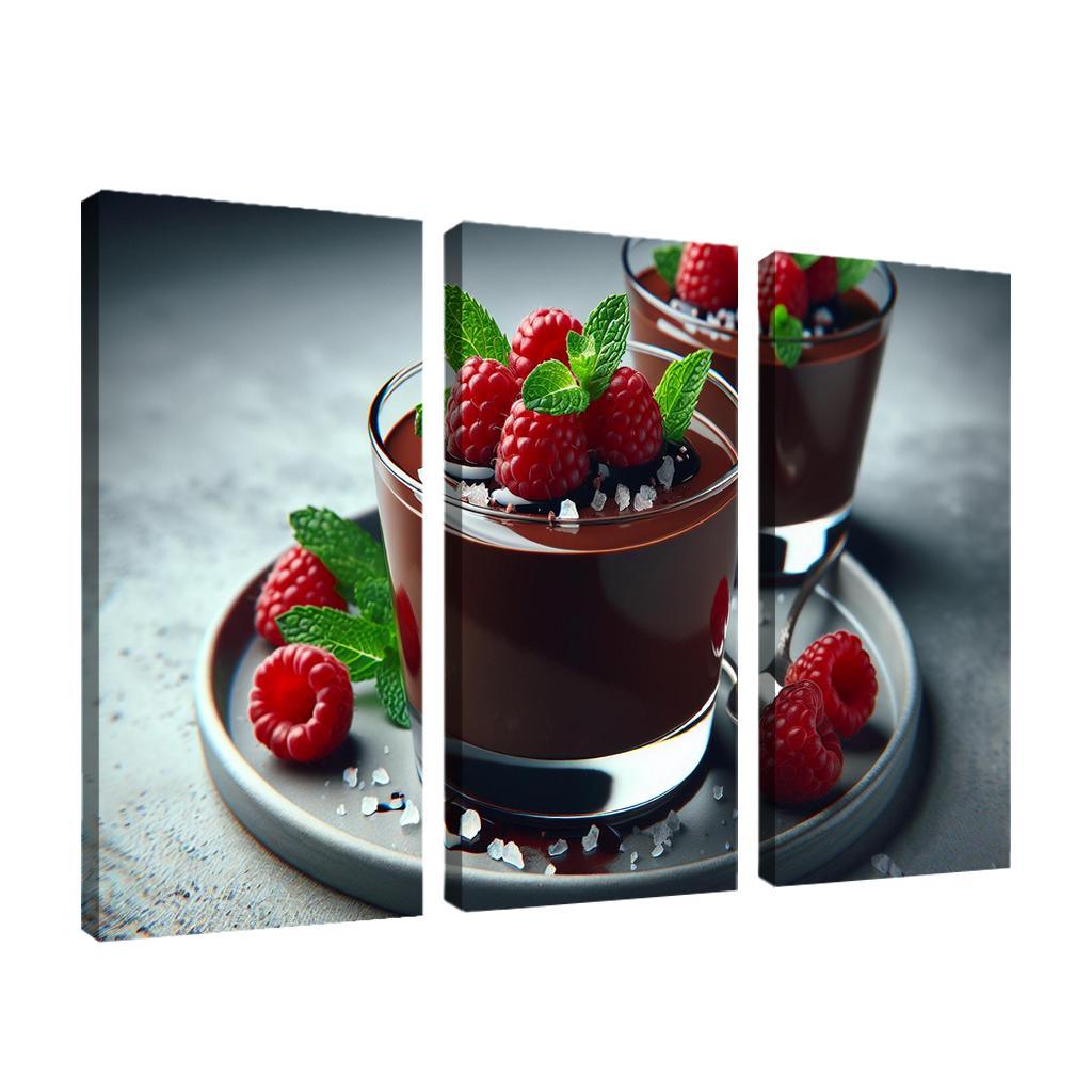 Chocolate Avocado Mousse 3 Piece HD Canvas Wall Art-Original Frame
