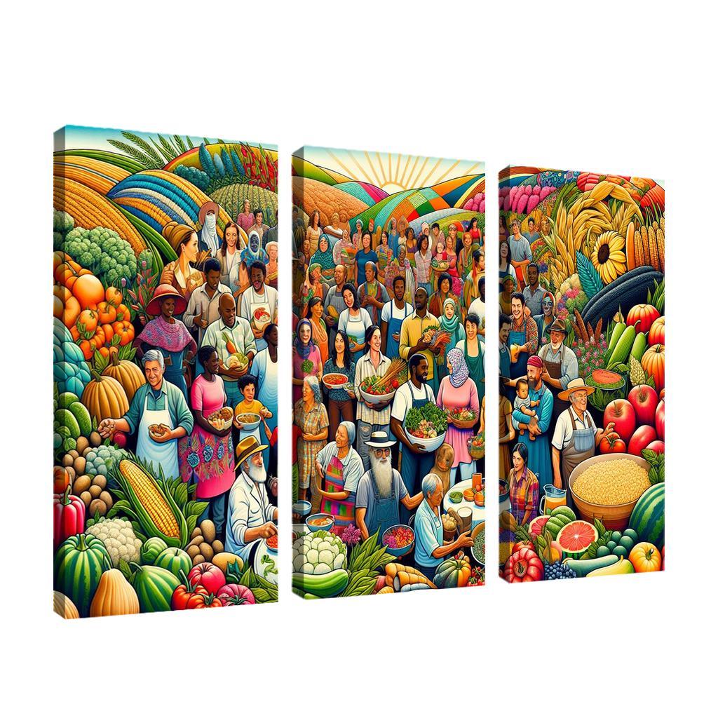 Food For Thought Advocacy For Food Security Multi-panel Paintings