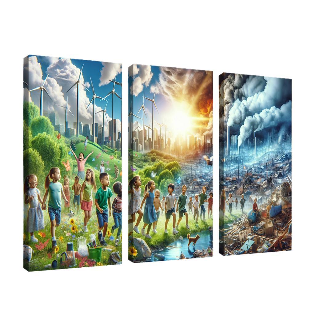 Future Generations Advocating For Climate Action Multi-panel Paintings