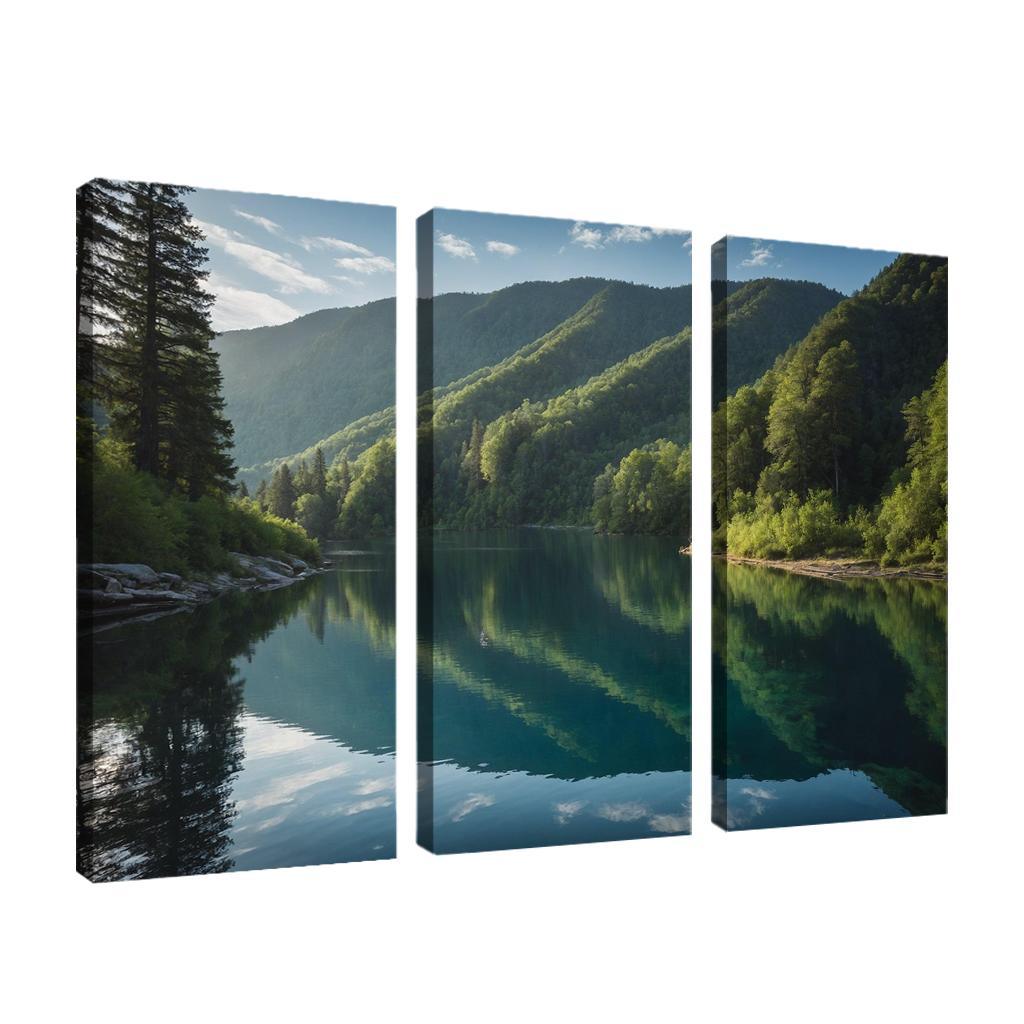 The Mesmerizing View Of Crystal Blue Lakes Oil Paintings Frame