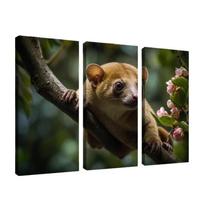 The Exotic Kinkajou In The Rainforest Canopy Framed Paintings