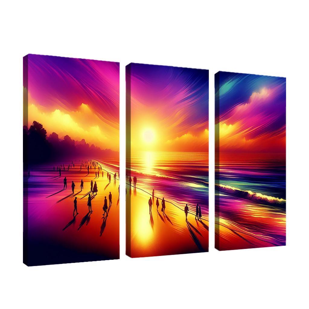 Shimmering Sands Sunset Beachwalks Abstract Paintings Frame