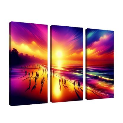 Shimmering Sands Sunset Beachwalks Abstract Paintings Frame