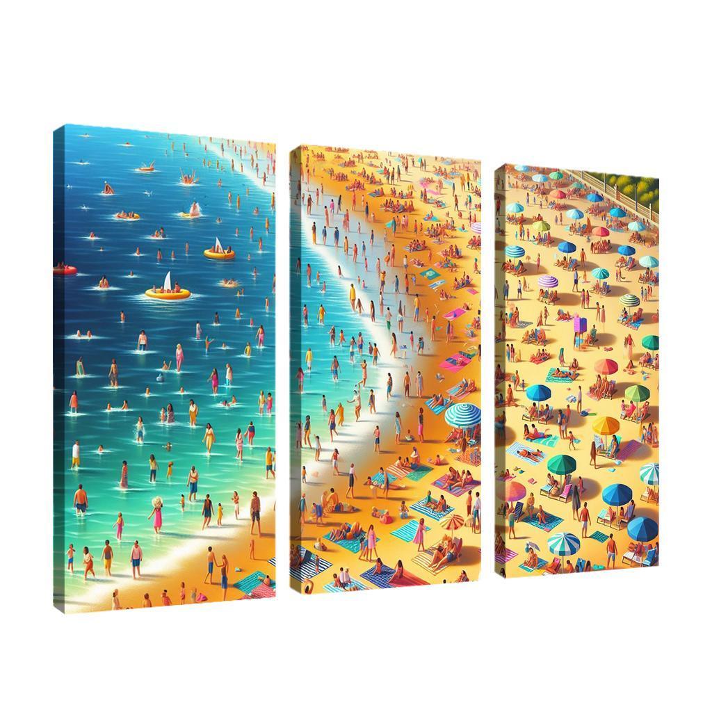 Sunny Shores Golden Beach Haven Abstract Paintings Frame