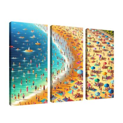 Sunny Shores Golden Beach Haven Abstract Paintings Frame