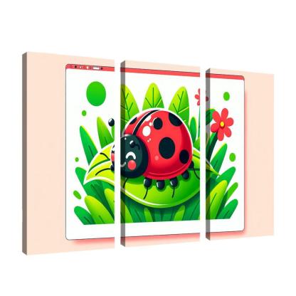 Lively Ladybug Modern Paintings Frame