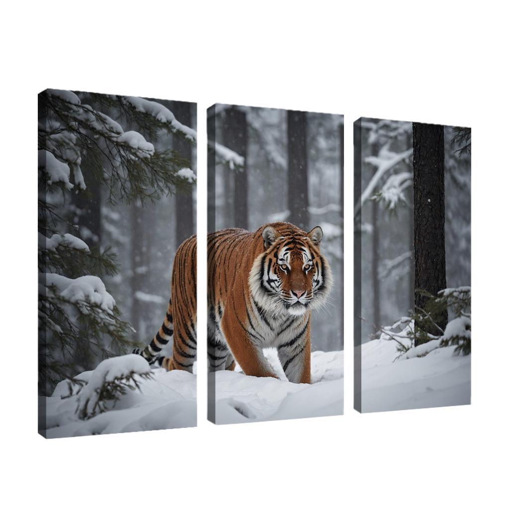 The Powerful Siberian Tiger The Forest's Ghost Canvas Paintings Frame