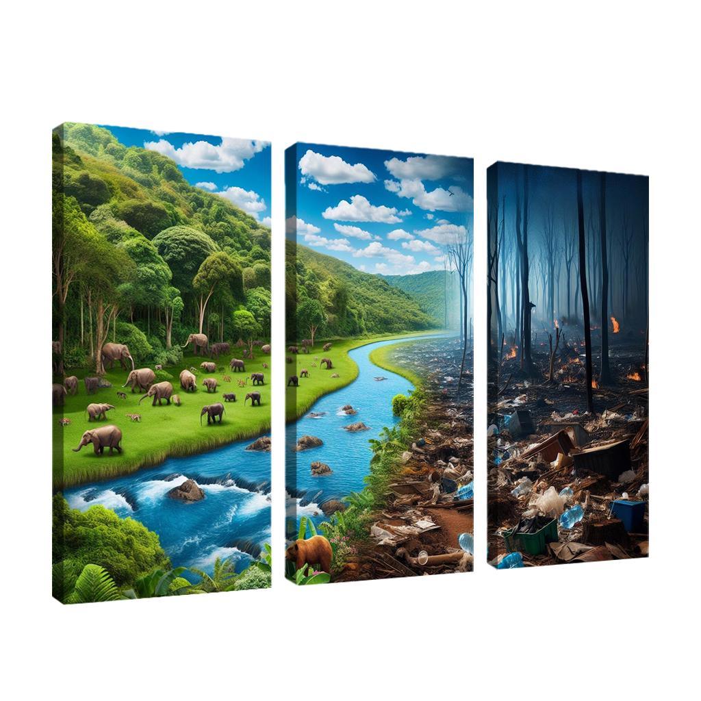 Nature's Cry Environmental Sustainability And Action Multi-panel Paintings