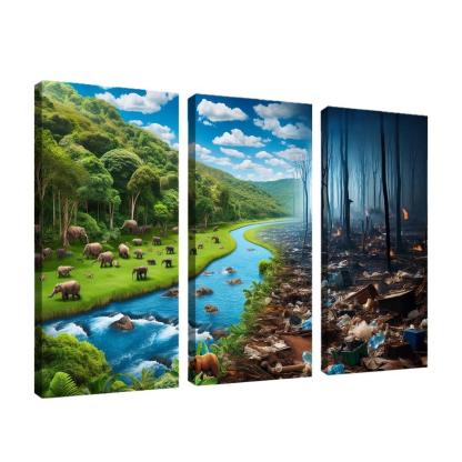 Nature's Cry Environmental Sustainability And Action Multi-panel Paintings