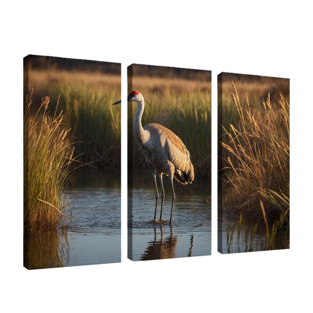 The Elegant Sandhill Crane Dancer Of The Marsh Canvas Paintings Frame