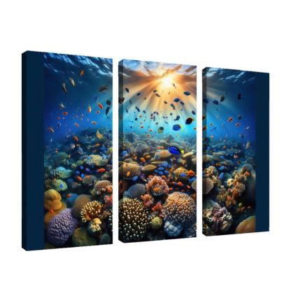 Sunset Reef Snorkel Under Vibrant Colors Custom Paintings Frame