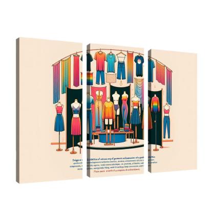 Threads of Identity Navigating Gender and Expression 3 Piece HD Canvas Wall Art-Original Frame