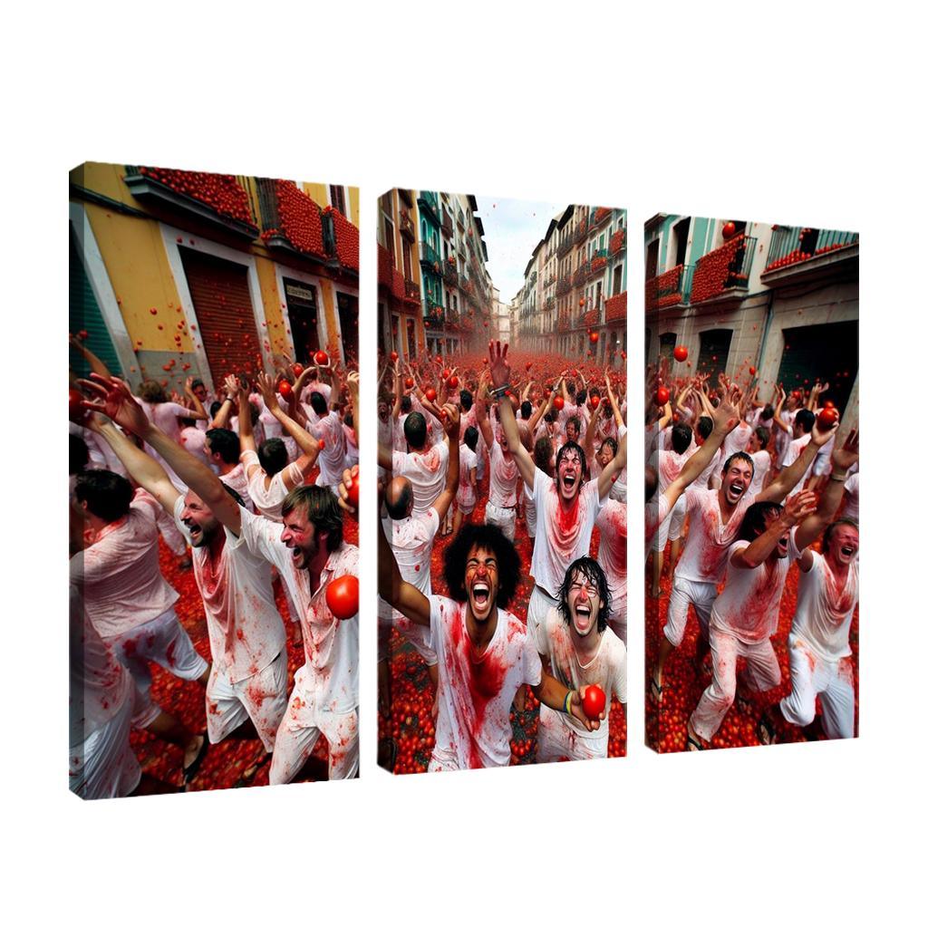 La Tomatina - Spain Modern Paintings Frame
