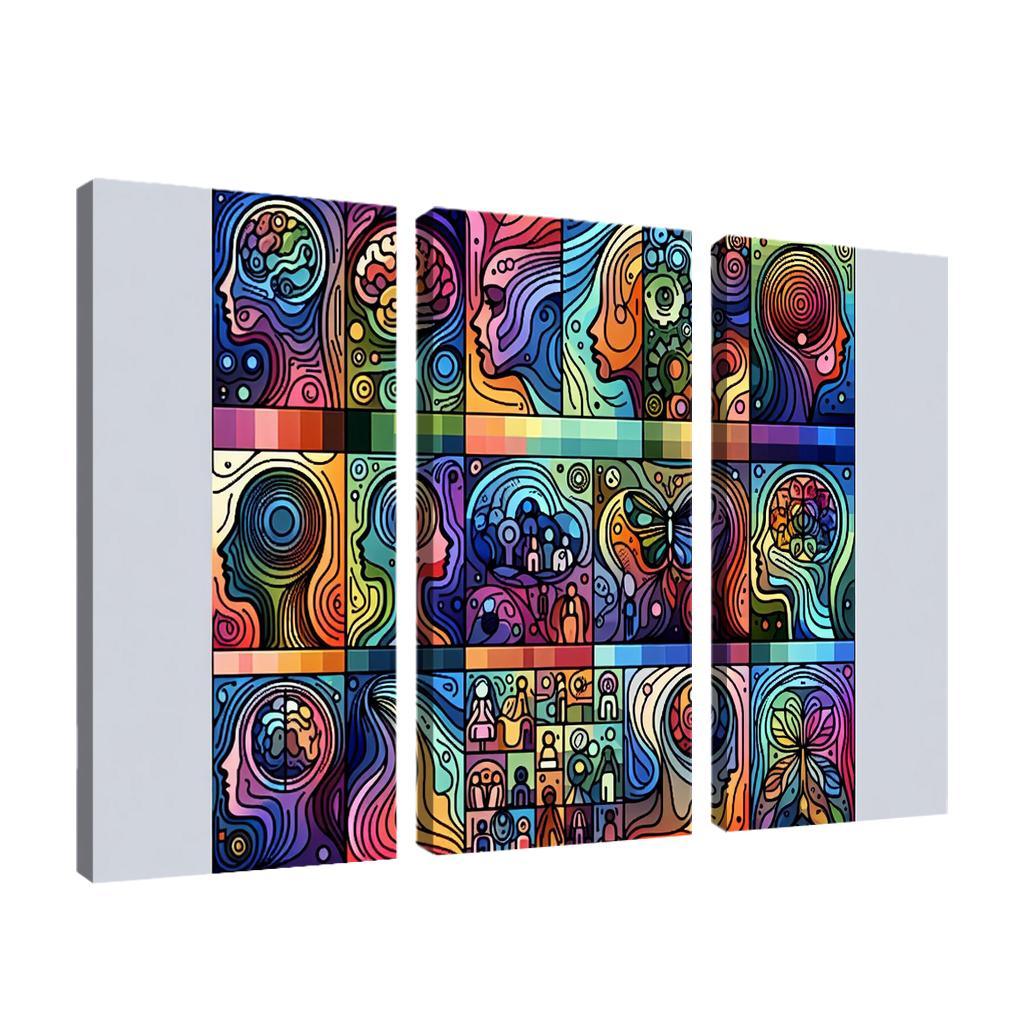 Awakening Awareness Mental Health Advocacy Through Art Multi-panel Paintings