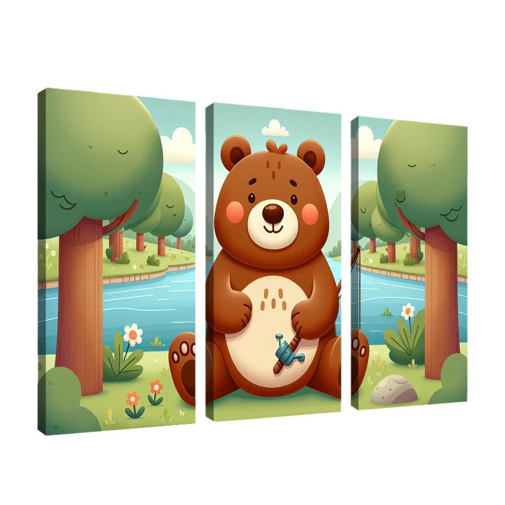 Bubbly Bear - Forest Adventures Framed Paintings