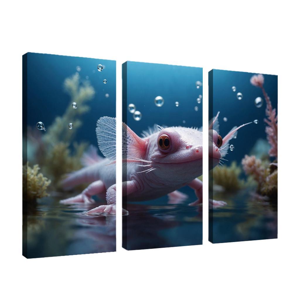 The Fascinating Axolotl Multi-panel Paintings