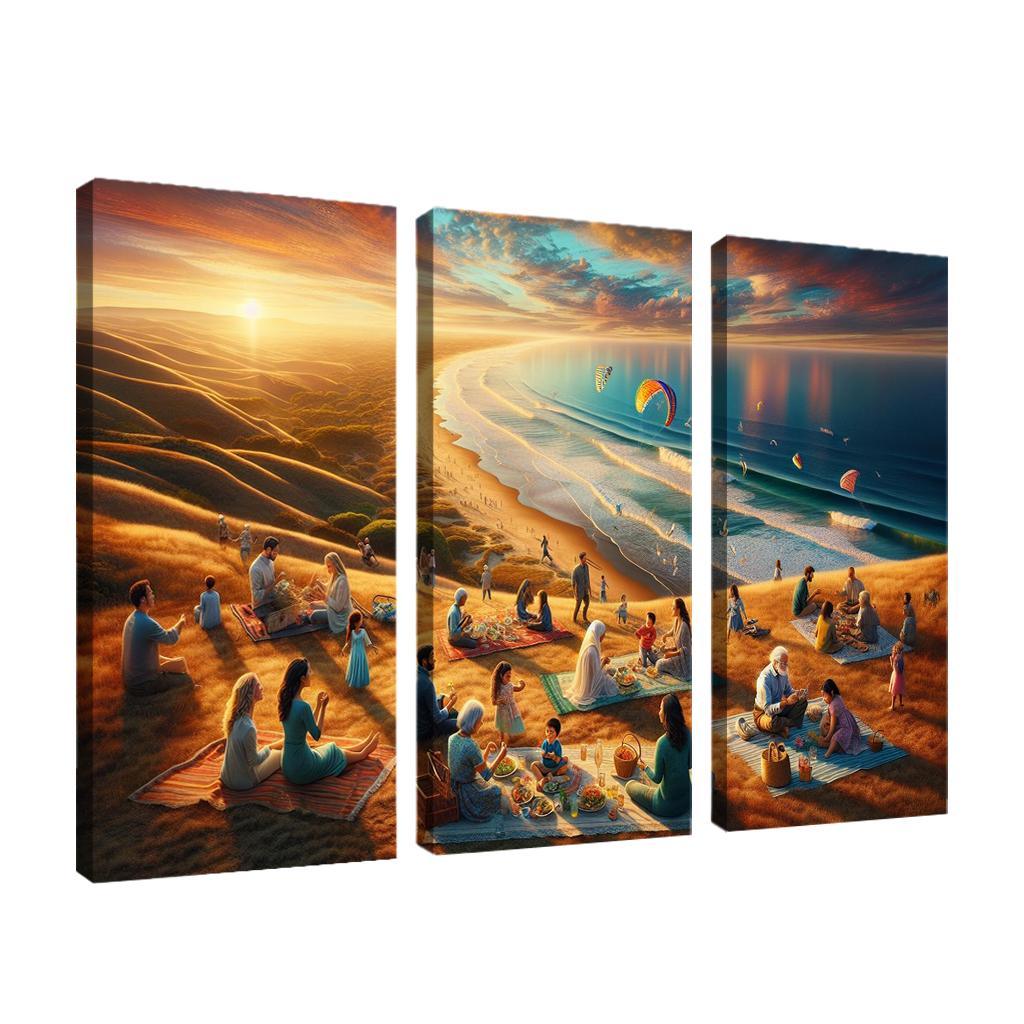 Bayside Retreat Scenic Picnic Spot Multi-panel Paintings