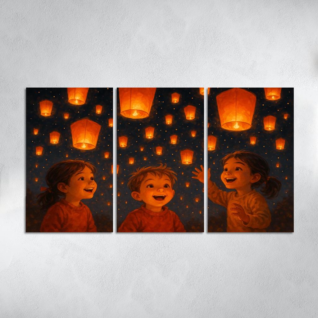 Luminous Lantern Festival Premium Artwork Frames