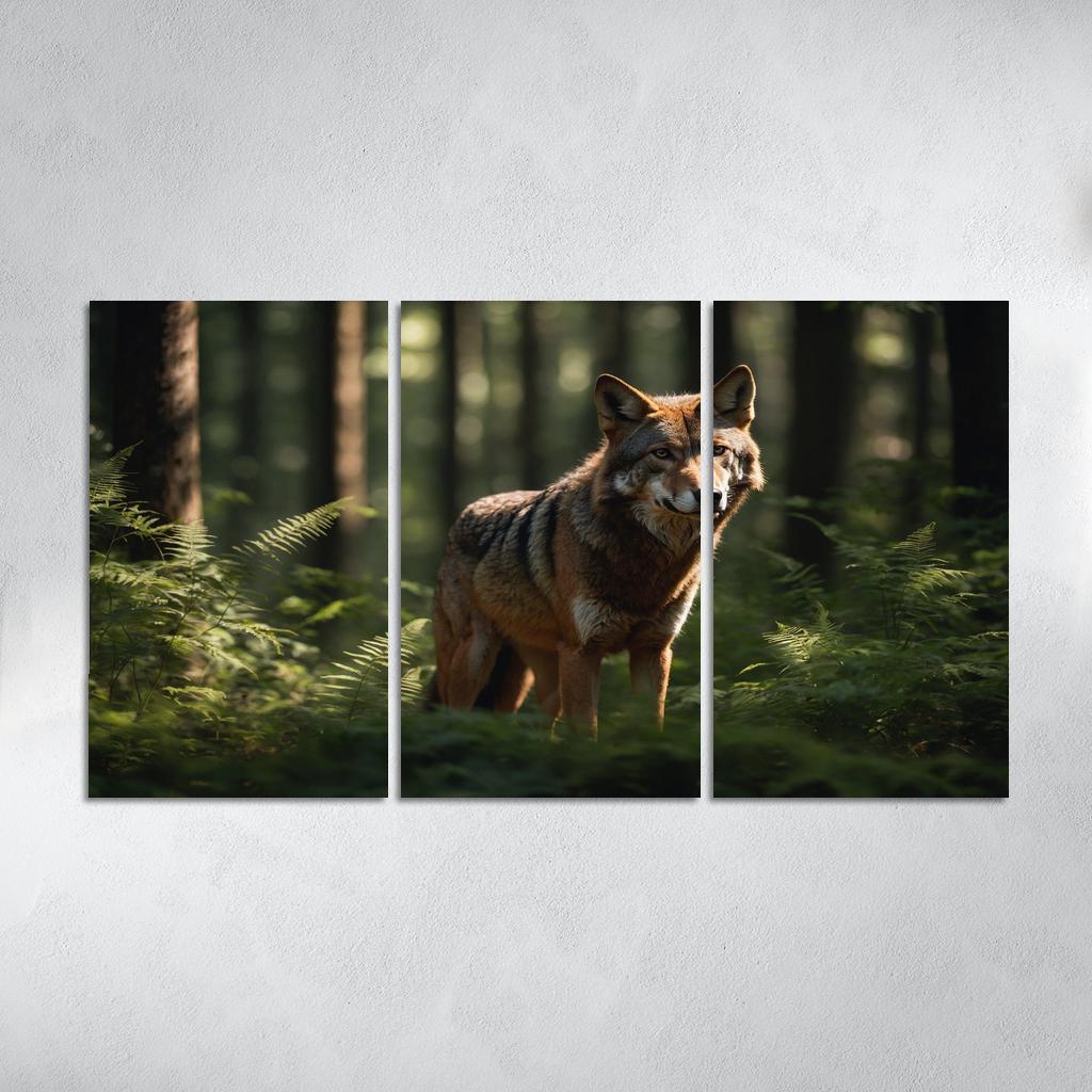 The Enigmatic Red Wolf In The Eastern Forests Framed Paintings