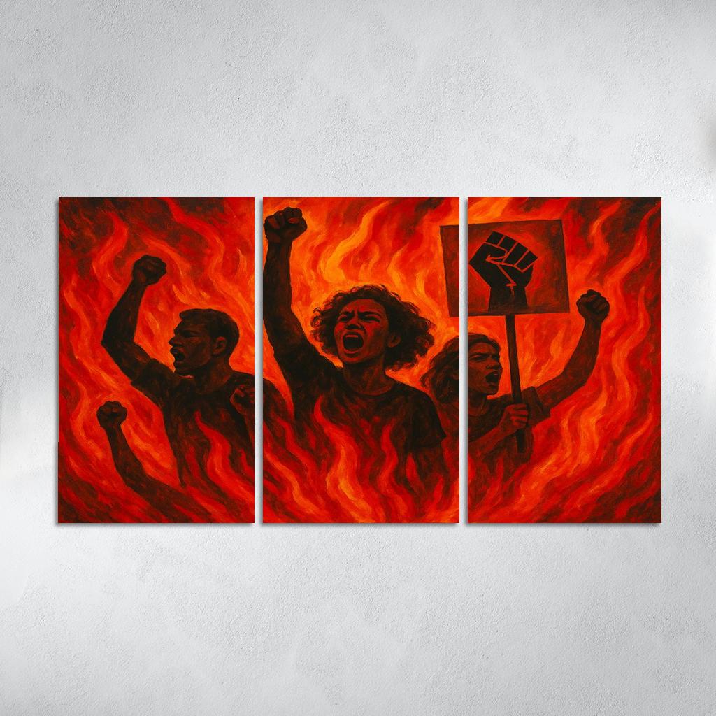 Embers Of Justice In Social Movement Murals Canvas Paintings Frame
