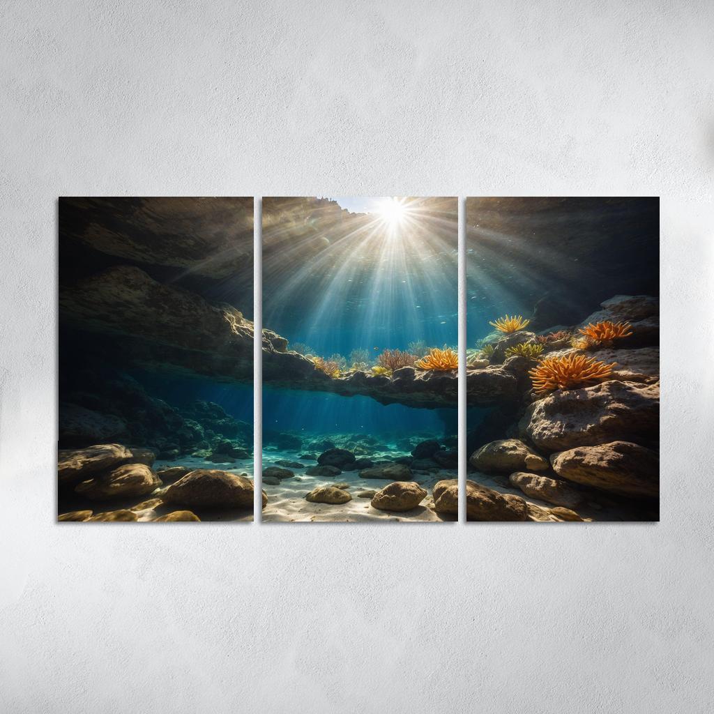The Inspiring Depths Of Crystal Clear Waters Multi-panel Paintings