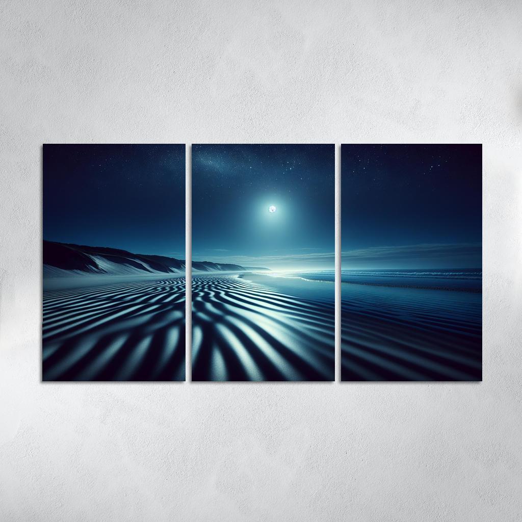 Moonlight Beach Nighttime Serenity Custom Paintings Frame