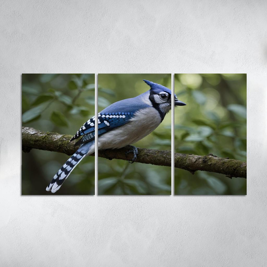 The Elegant Blue Jay In The Forest Framed Paintings