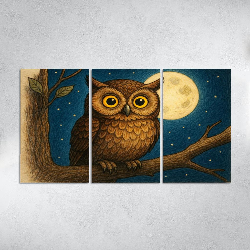 Wise Owl Night Watcher Premium Artwork Frames