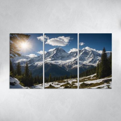 The Grandeur Of Snow-capped Peaks Oil Paintings Frame