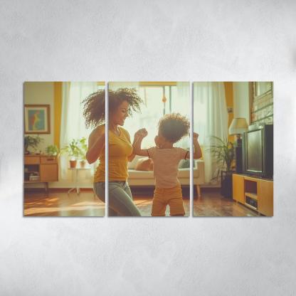 Dancing Through Life A Mother's Joyful Spirit Canvas Paintings Frame