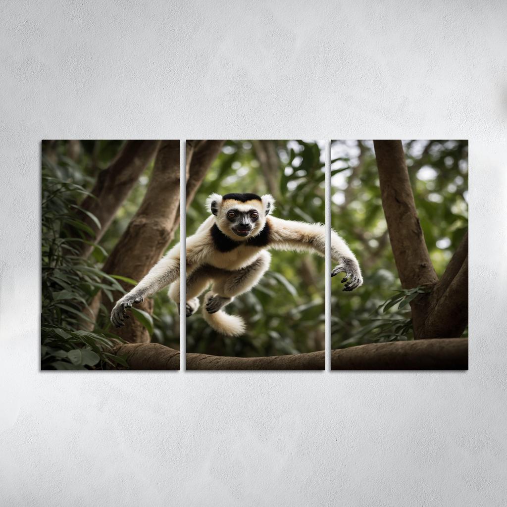 The Majestic Sifaka The Dancing Lemur Framed Paintings