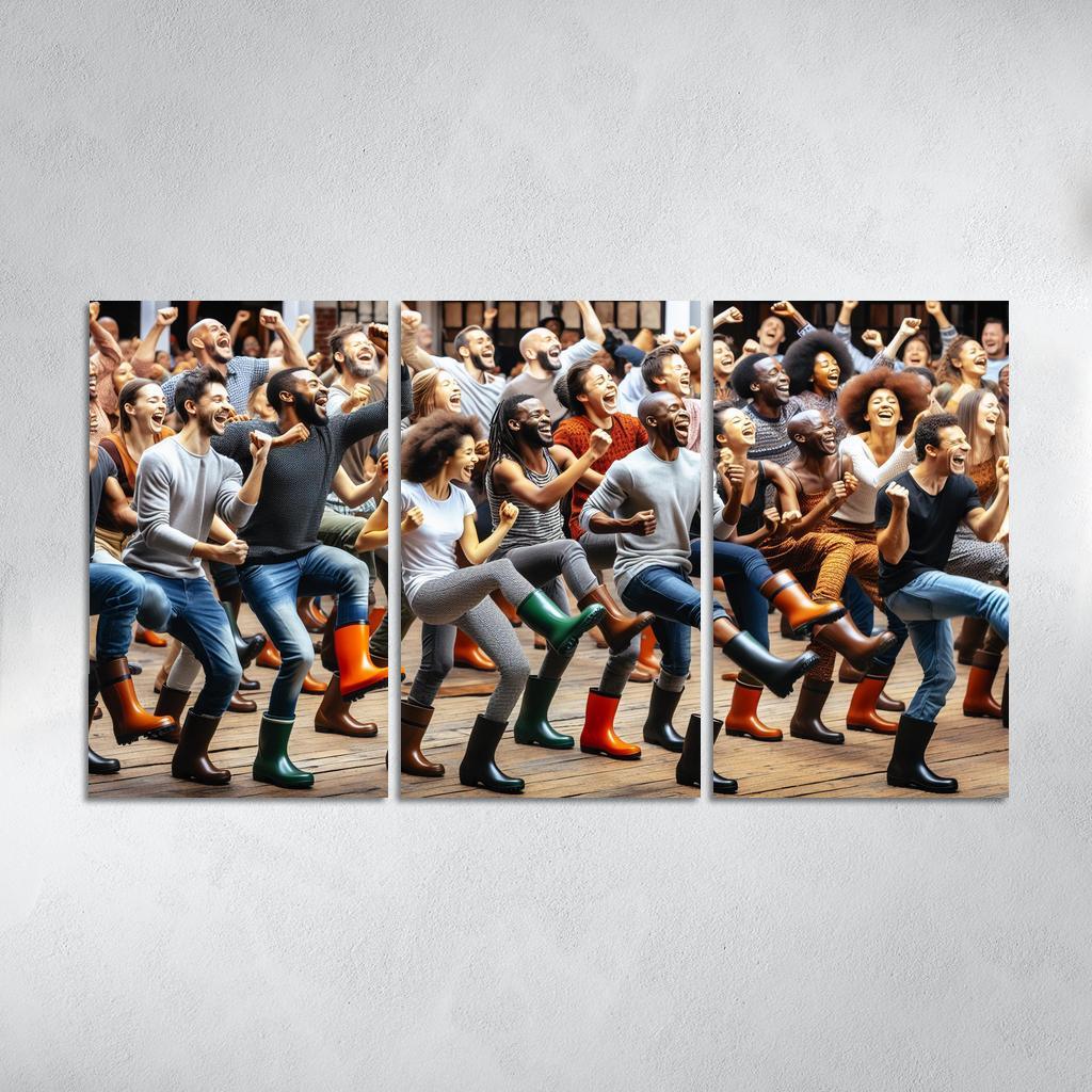 Gumboot Dance The Rhythmic Voice Of South Africa Modern Paintings Frame