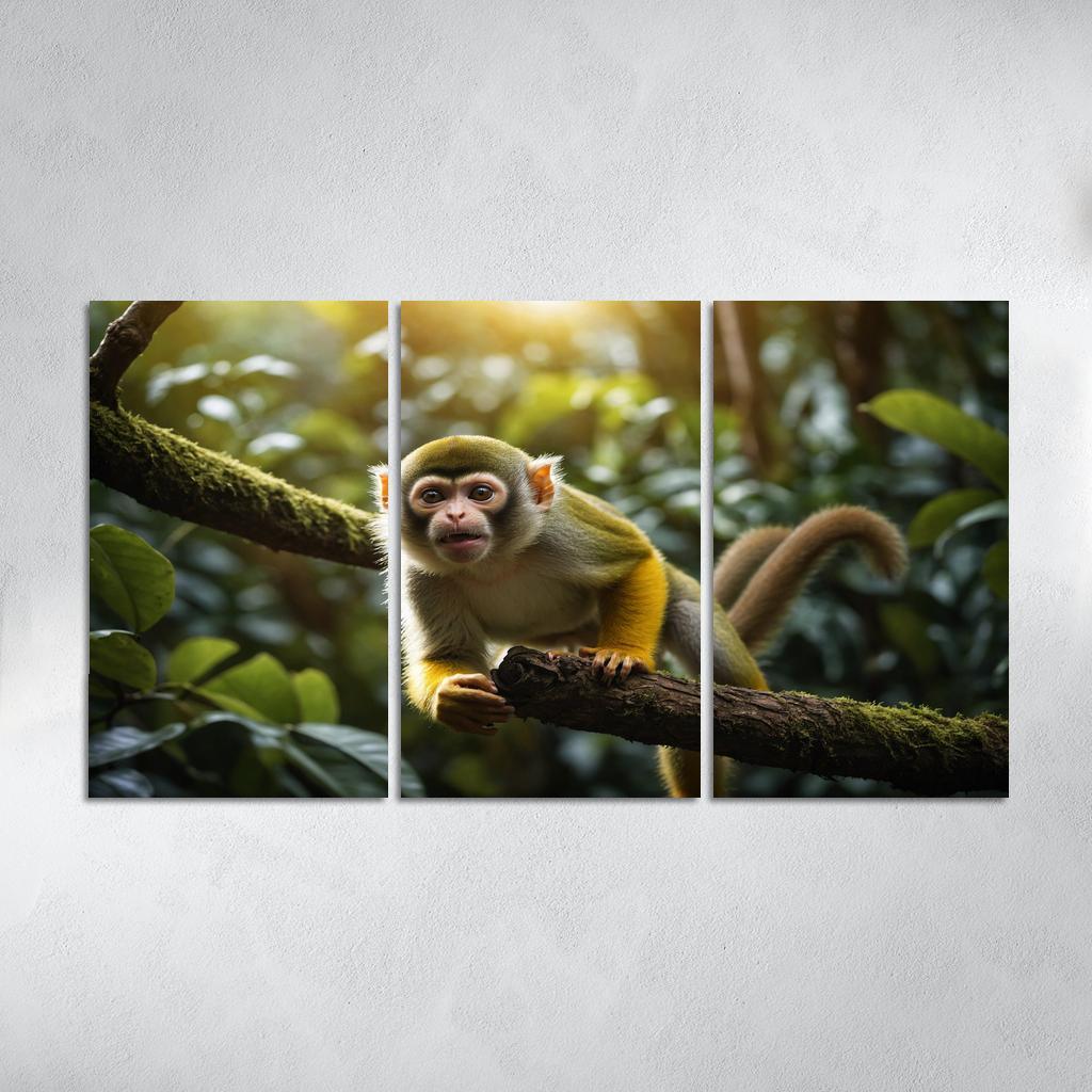 The Playful Squirrel Monkey Agile Acrobat Of The Forest Oil Paintings Frame