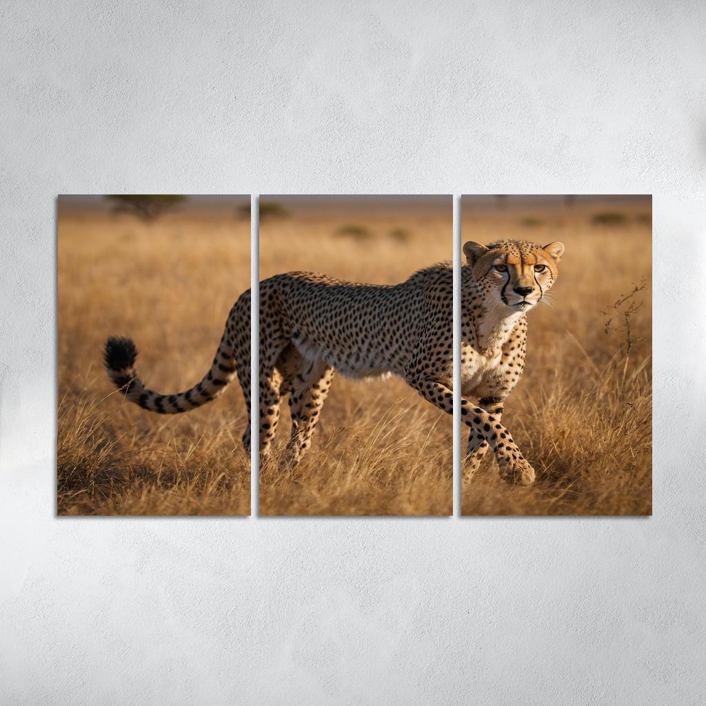 The Agile Cheetah Sprinting Across The Savanna Framed Paintings