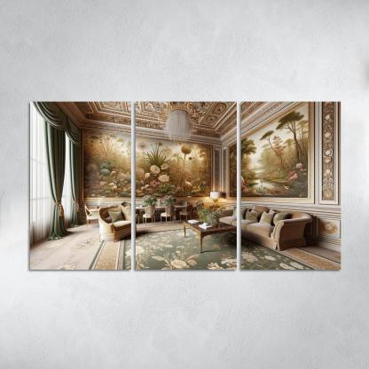 Vintage-Style Framed Botanical Prints 3 Piece HD Canvas Wall Art-Original Frame