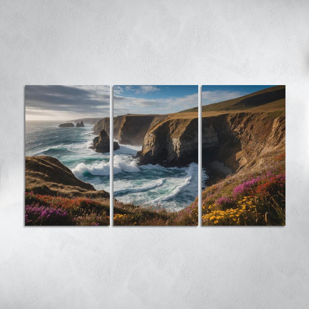 The Glorious Tides Of Coastal Cliffs Oil Paintings Frame