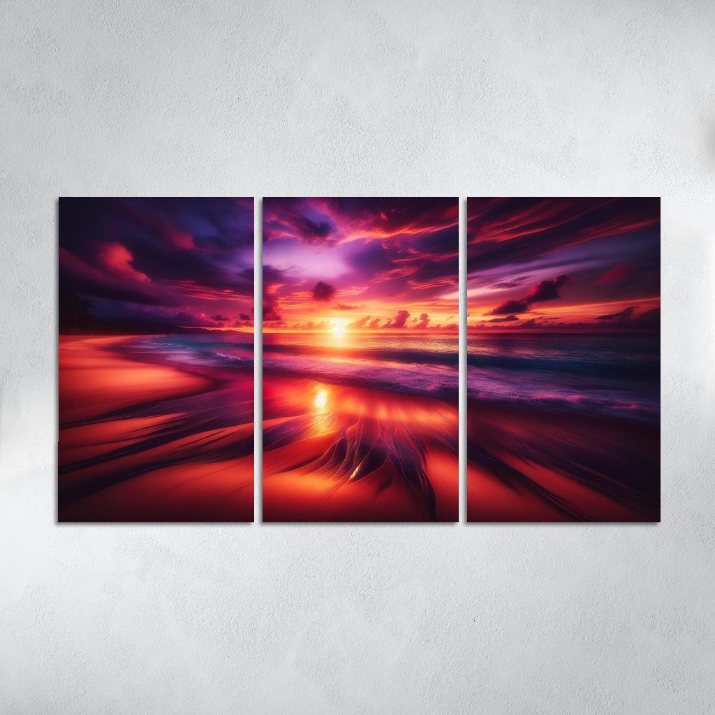 Sunset Viewpoint Beach Modern Paintings Frame